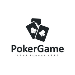poker logo design a simple minimalist card game gambler game with card symbols as the design illustration template symbol