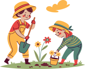 girl with watering can