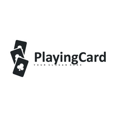 poker logo design a simple minimalist card game gambler game with card symbols as the design illustration template symbol