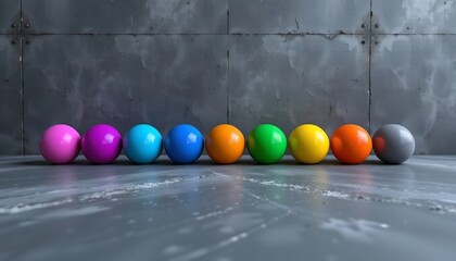 Naklejka premium Colorful Spheres Textured Surface with Gradient Background