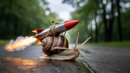 Snail with Rocket Booster Speed and Efficiency Concept
