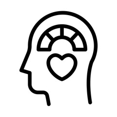 Mind Score Line Icon of Digital Wellness Score Icon Set