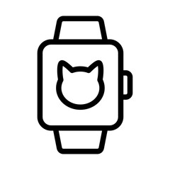 Pet Smartwatch Line Icon of Pet Tech Icon Set