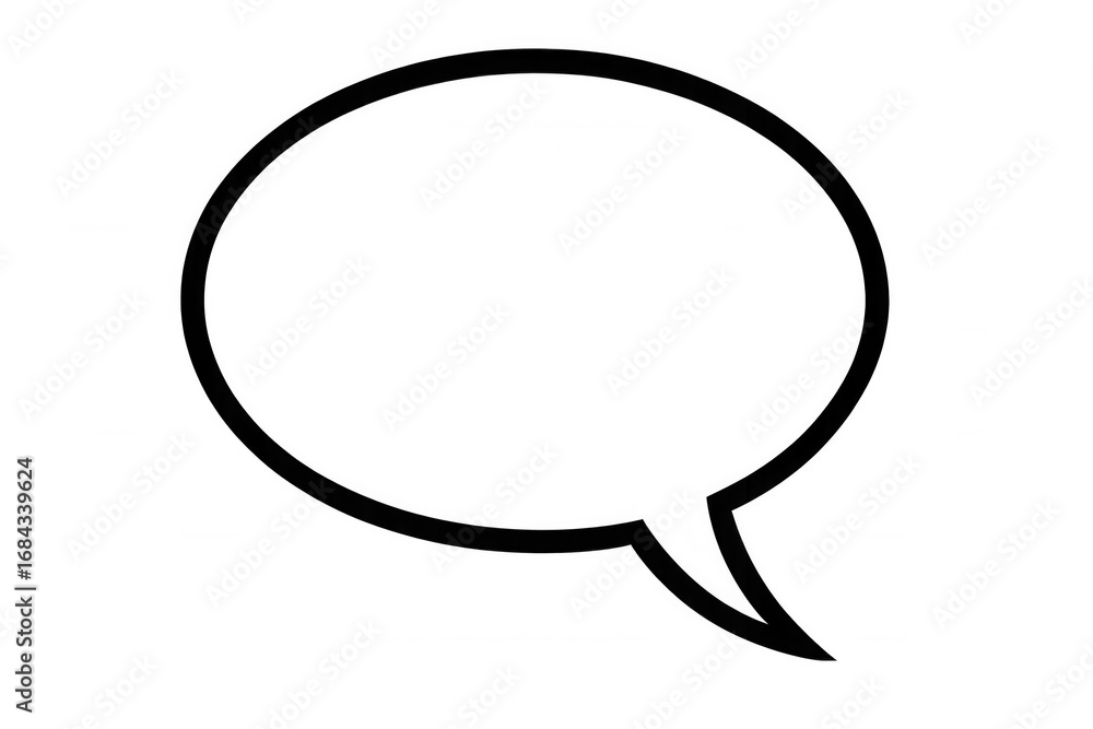 Poster black outline of a classic empty speech bubble with transparent background, ideal for communication 