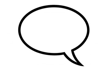 Black outline of a classic empty speech bubble with transparent background, ideal for communication and messaging concepts