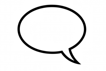 Black outline of a classic empty speech bubble with transparent background, ideal for communication and messaging concepts