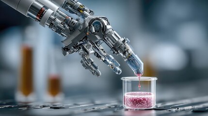 Research robotics used in automated laboratories for precision tasks, data collection, and repetitive tasks, enhancing efficiency in fields like molecular biology, chemistry, and genetics.