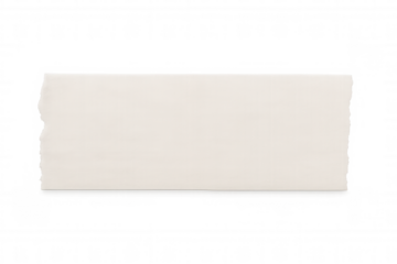 Ragged white paper fragment with torn edge, offering clean copyspace against transparent backdrop for graphic design layouts