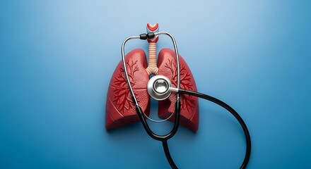 Lungs and Stethoscope Medical Image.