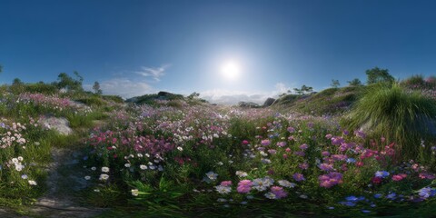 Obraz premium Panoramic 360 degree hdr nature scene