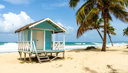 Beach hut on a tropical shore