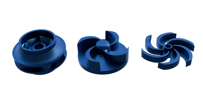 open impeller, semi-open impeller  and enclosed impeller type