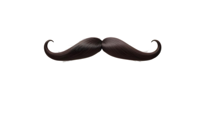 A black mustache set on a transparent background, highlighting Movember's focus on men's health and prostate cancer awareness