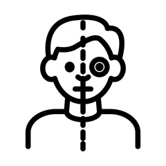 Face Manipulation Line Icon of Deepfake Ethics Icon Set