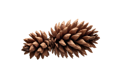 Close-up of a pine cone against a transparent backdrop, representing late autumn outdoors