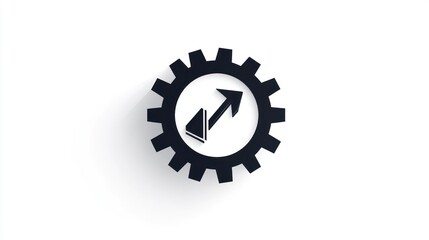 Abstract gear icon with upward arrow. Possible use web graphics, app icons