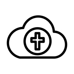 Cloud Memorial Line Icon of Digital Legacy Icon Set