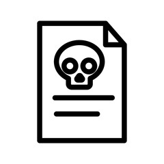 Death Certificate Line Icon of Digital Legacy Icon Set