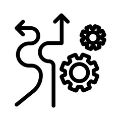 Automated Learning Flow Line Icon of Adaptive Learning Paths Icon Set