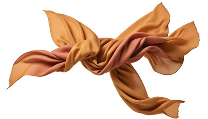 An orange scarf set on a transparent background, capturing the essence of cozy autumn and a hygge lifestyle
