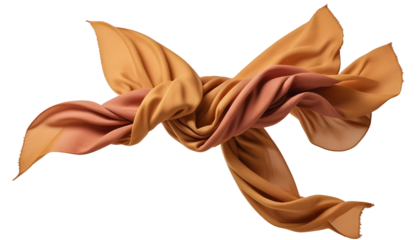 An orange scarf set on a transparent background, capturing the essence of cozy autumn and a hygge lifestyle