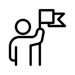 Goal Reached Line Icon of Class Participation Gamification Icon Set