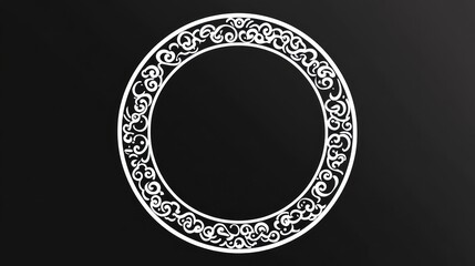Ornate Circle Frame, Decorative Border, Elegant Design Element, for Website or Print