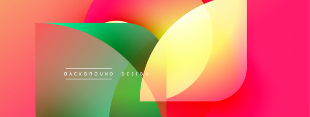 Abstract vibrant design. Overlapping colorful shapes create dynamic visual effect. Modern background suitable for various projects.