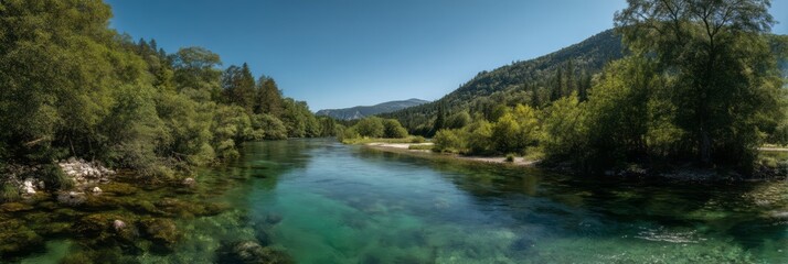 Fototapeta premium Serene 360° river landscape hdr panorama