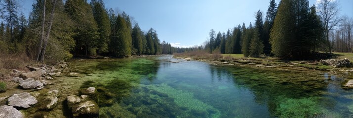 Nature's 360 degree hdr panorama in wilderness