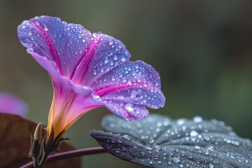 Close-up of a vibrant, dewy flower