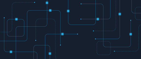 Abstract digital AI circuit board background with tech icons. Digital technology motherboard texture design. Engineering circuit board concept for poster, header, banner, website, presentation