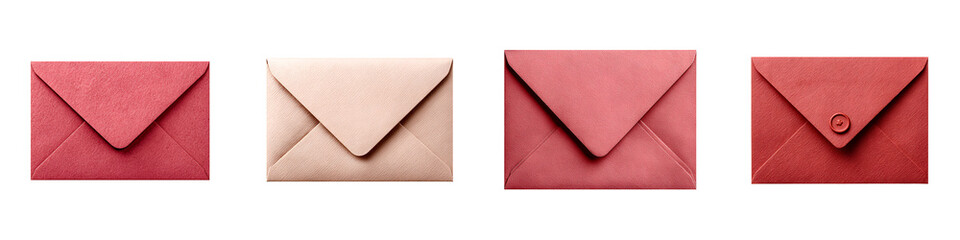 Elegant Envelope Set: Pink and Peach Stationery on White Background