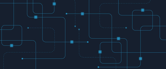 Abstract digital AI circuit board background with tech icons. Digital technology motherboard texture design. Engineering circuit board concept for poster, header, banner, website, presentation