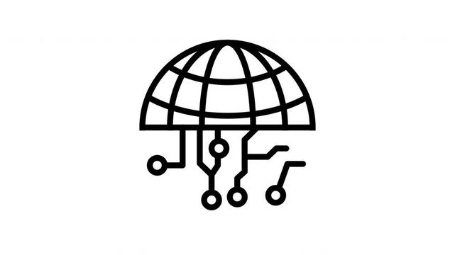 Animated Global Digital Internet Cloud
