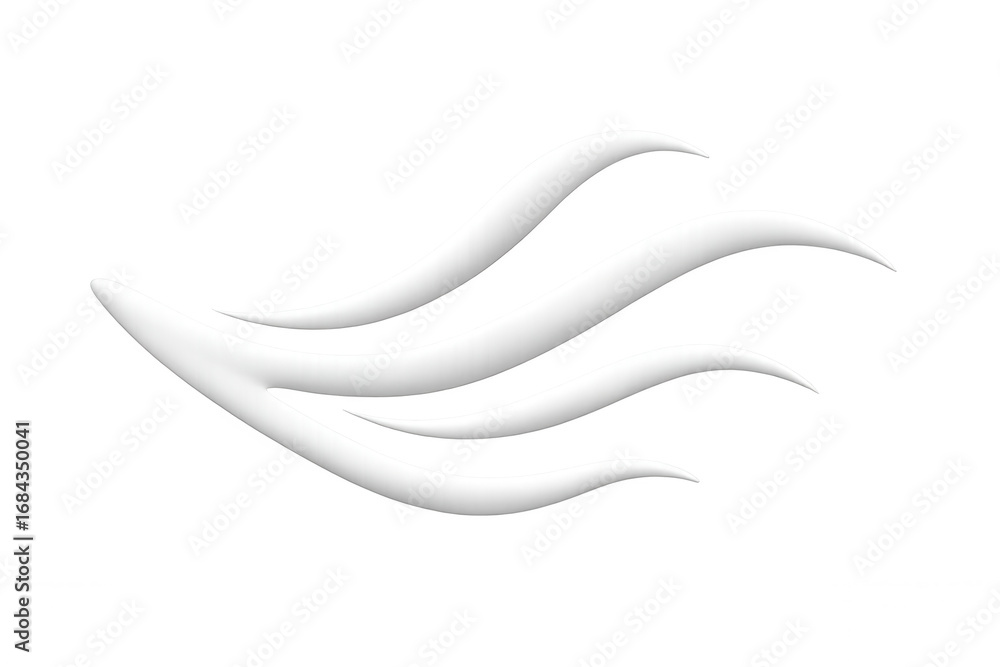 Poster white abstract lines creating a wavy pattern on a transparent background, ideal for graphic design p