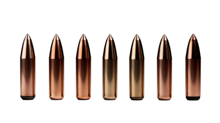 set of bullets ON WHITE BACKGROUND