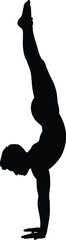 Black silhouette of a gymnast performing a handstand
