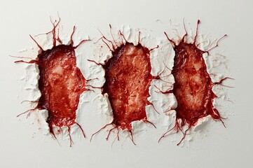 Ripped paper, red stain, horror, background, studio, texture, design