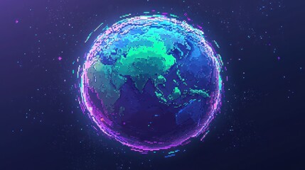Fototapeta premium Stylized 3D Earth in space. Possible use Science, education, or artistic