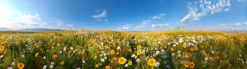 Fototapeta premium Vibrant flower field hdr panoramas 360 degrees