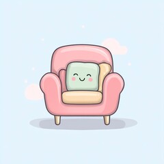 Cute cartoon armchair illustration