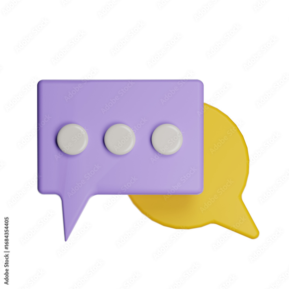 Poster 3d speech bubbles showing ongoing communication on transparent background