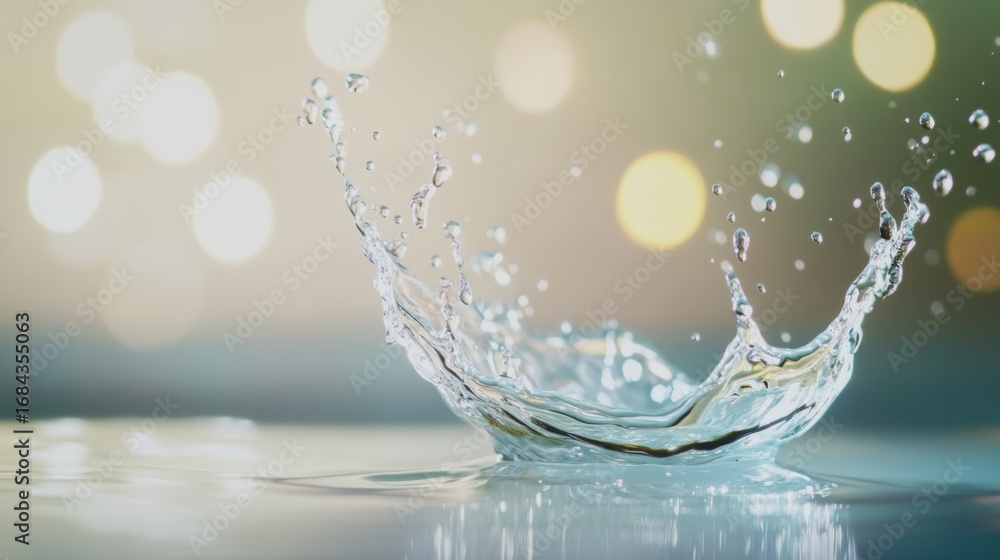 Aufkleber water splash creates mesmerizing patterns in soft light background