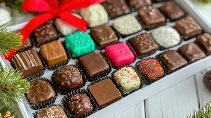 Colorful assortment of chocolates for holiday celebrations and gifting
