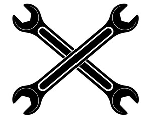 Crossed Wrench silhouette vector illustration