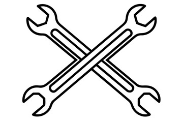 Crossed Wrench silhouette vector illustration