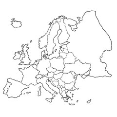 Europe map black and white © Craig