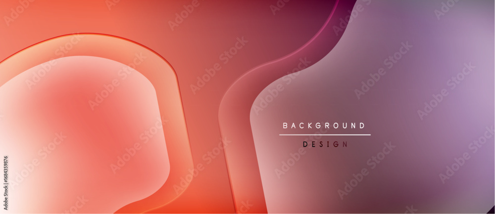 Poster abstract fluid shapes, gradient colors, modern design. soft curves create dynamic background, suitab