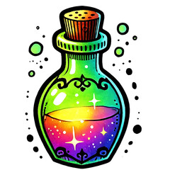 Spider Web – Watercolor Vector Style with Bold Outlines